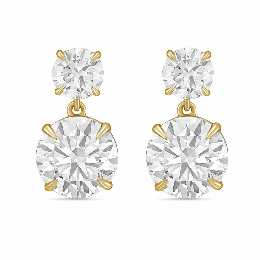 NEW DIANA M JEWELS women's round lab-grown diamond stud earrings (8.00 ct tcw) -